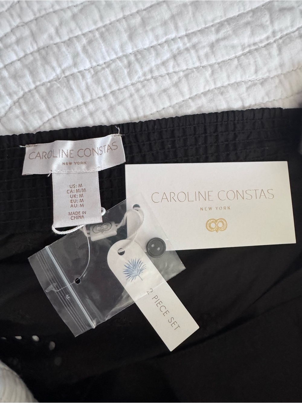 Caroline Constas 2Piece Black
Embroidered Cotton Set Top & Midi
Pants Size M NWT - Picture 11 of 16